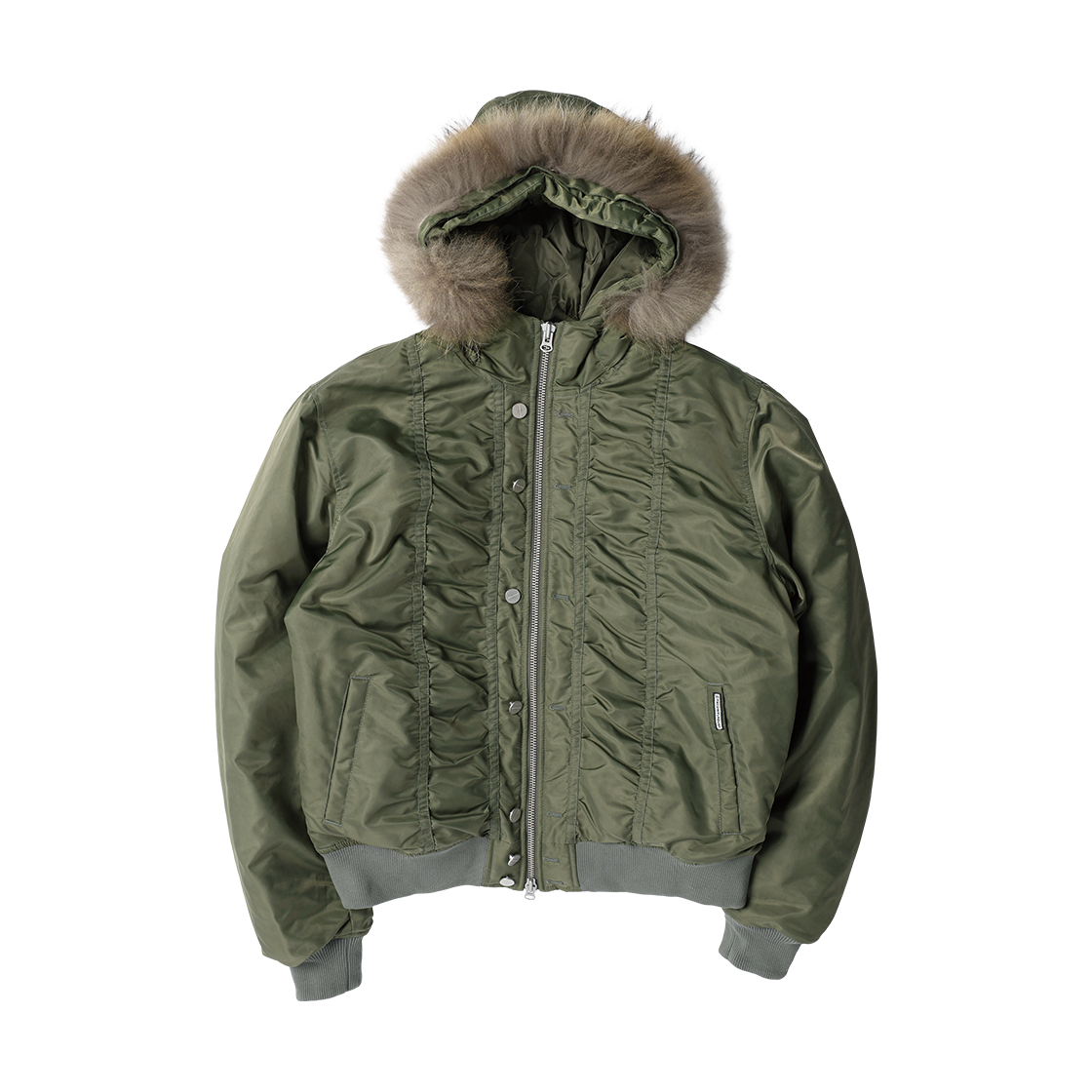 더바이닐하우스 퍼 후디드 MA-1 자켓 카키(Thevinylhouse Fur Hooded MA-1 Jacket Khaki) - 4