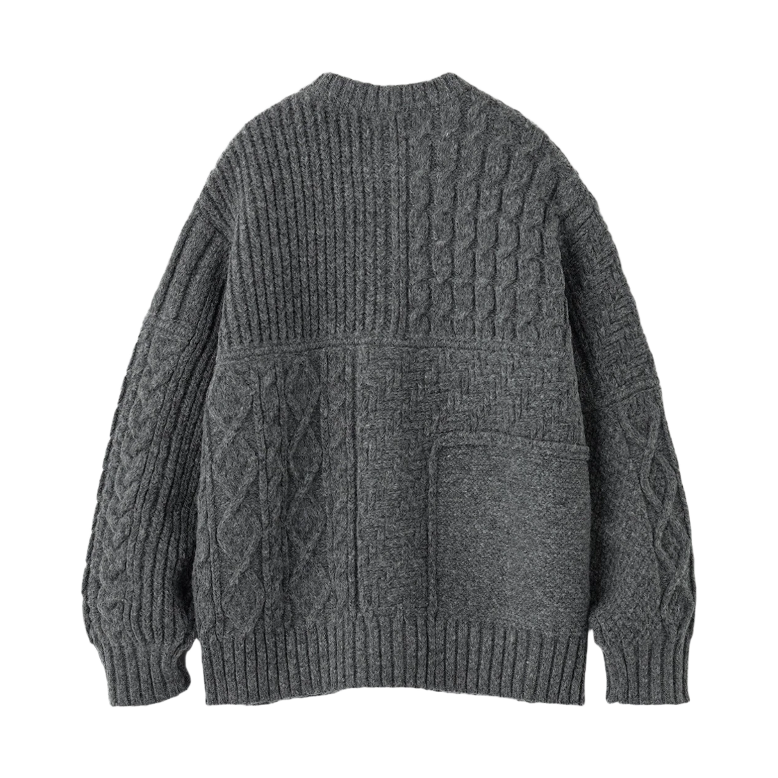 GU x 엔지니어드 가먼츠 케이블 크루넥 가디건 그레이(GU x Engineered Garments Cable Crew Neck Cardigan Gray) - 2