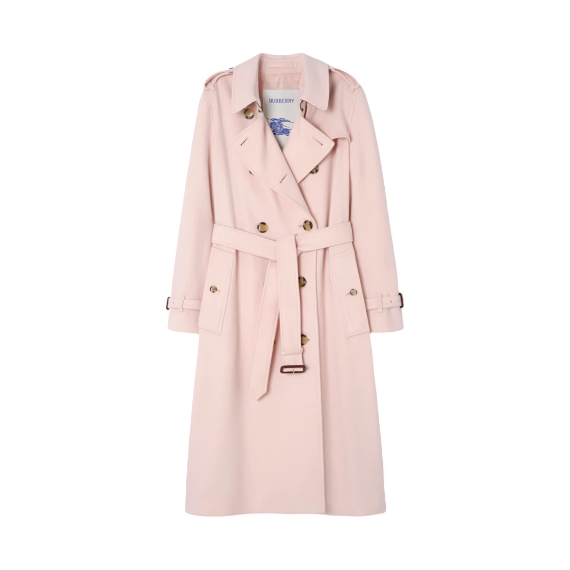 8133055 (W) Burberry Long Cashmere Kensington Trench Coat Bouquet Pink