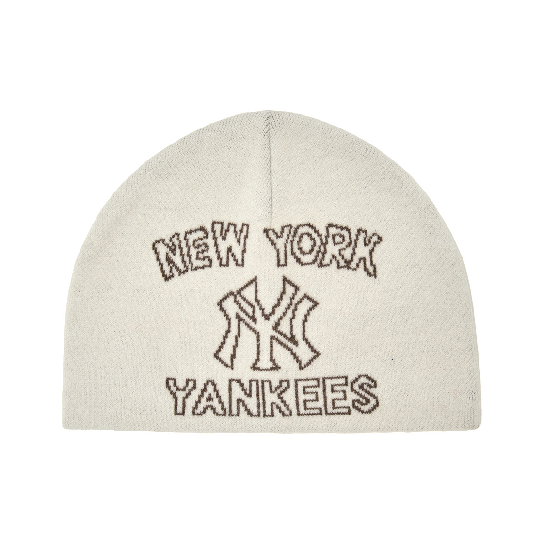 3ABNB1566-50CRS MLB Gorpcore Lettering No Cuffs Beanie New York Yankees Cream