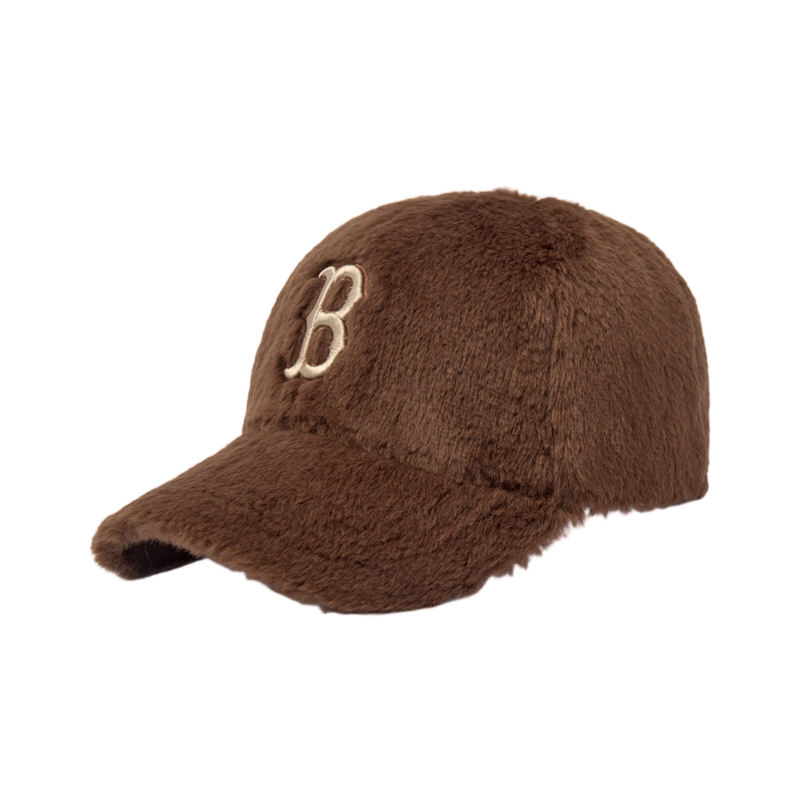 3ACPB0166-43BRS MLB Fake Fur Unstructured Ball Cap Boston Red Sox Brown