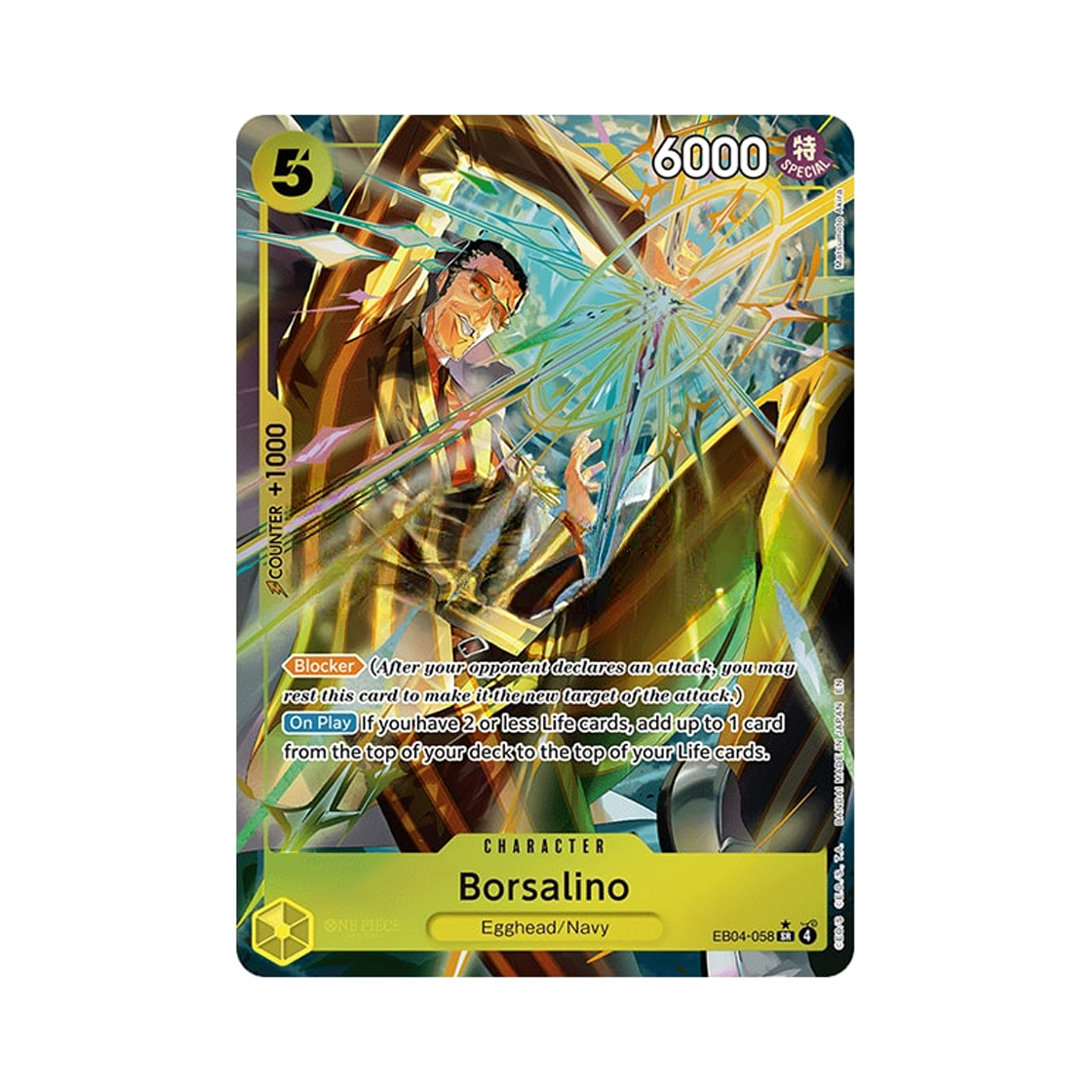 EB04-058-SR-P One Piece TCG Borsalino SR-P EB04-058 Booster Pack Adventure on Kami's Island (English Ver.)
