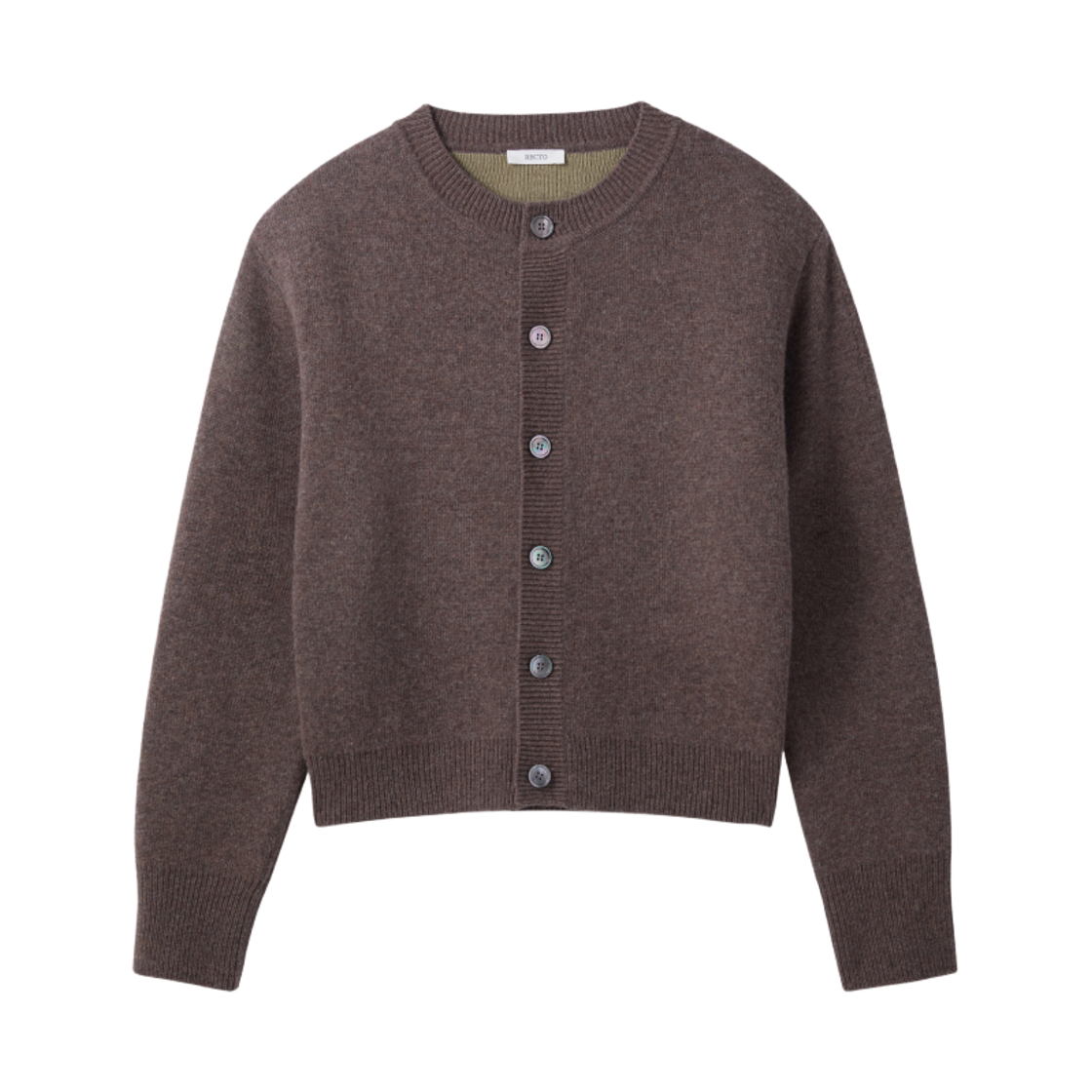 RM26WKCD002BR Recto Double Face Contrast Cardigan (Taupe Brown)