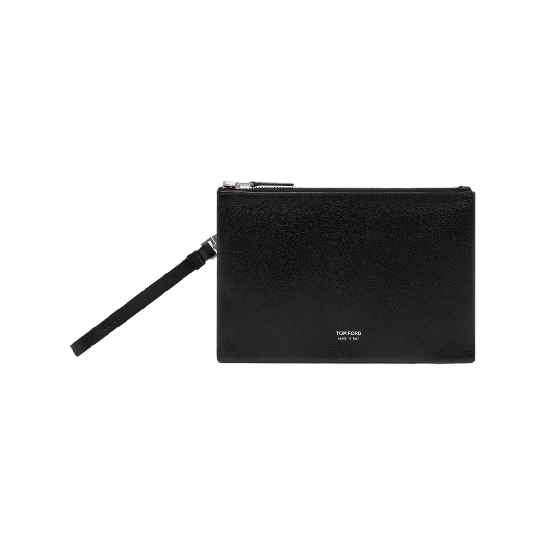 H0742-LGO066S-NAA Tom Ford Grain Leather Minimal Slim Pouch with Wristlet Black