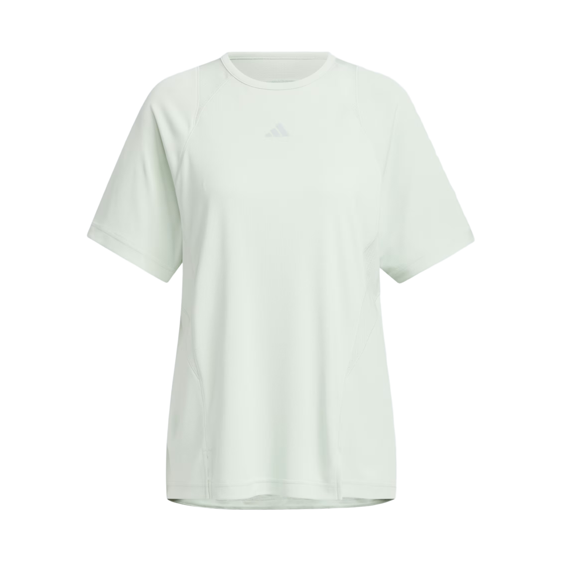 KE9113 (W) Adidas Training Essentials Plus Loose Fit Coolsensor Mid Regular Length Short Sleeve T-Shirt Linen Green - KR Sizing