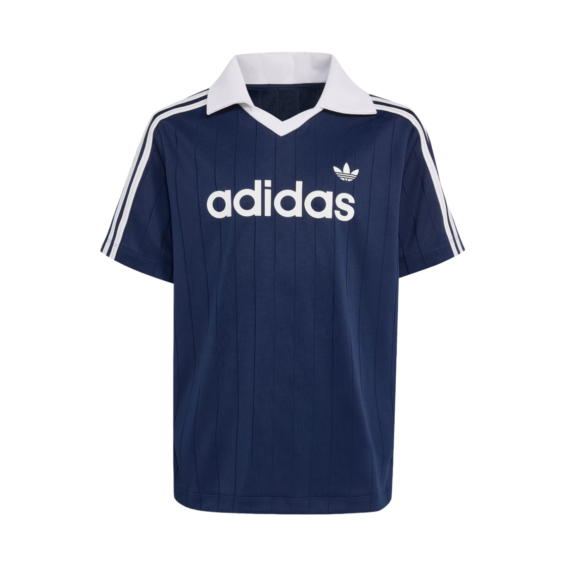 HZ9628 (Kids) Adidas Loose Pinstripe Polo T-Shirt Night Indigo - KR Sizing