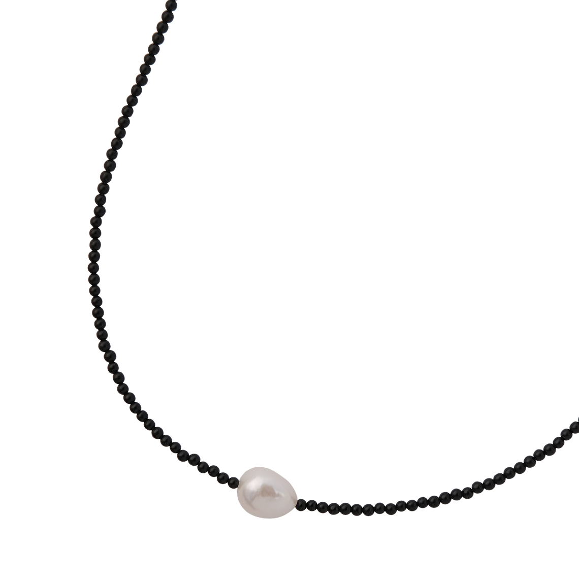 어나더레이어 느와 펄 네클리스 블랙&화이트(Another Layer Noir Pearl Necklace Silver)