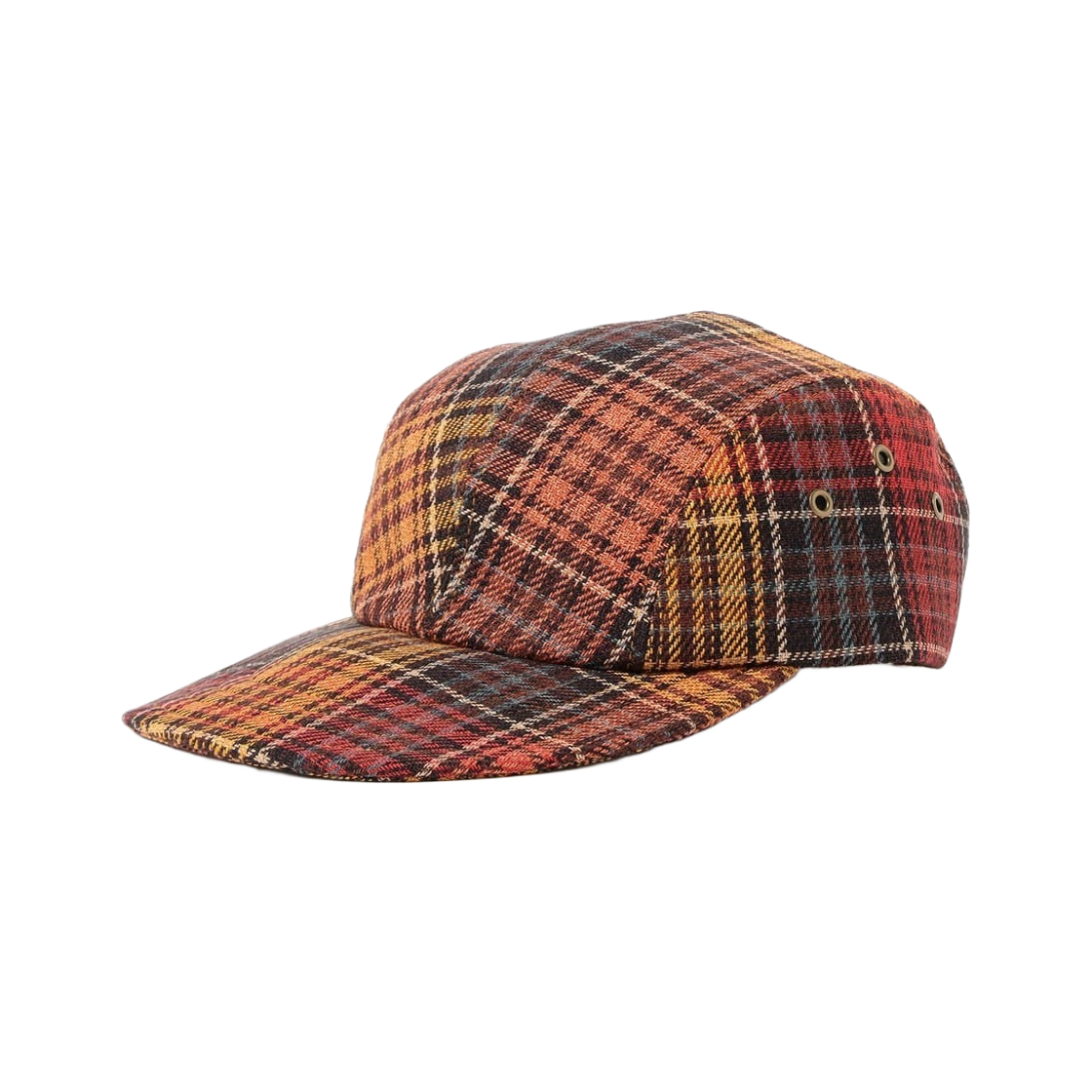 - Pilgrim Surf+Supply Plaid Long Bill Cap Black Orange