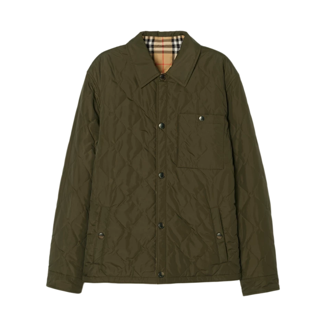 8131746 Burberry Reversible Quilted Nylon Brighton Overshirt Shale Green