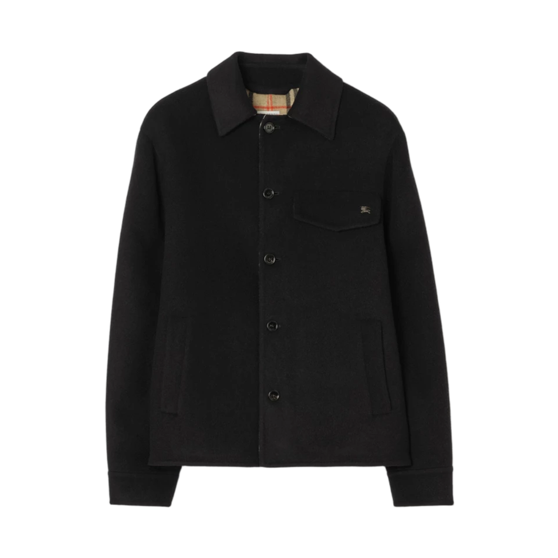 8133180 Burberry Wool Thorn Overshirt Black Sand Beige