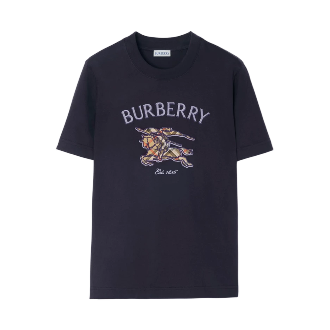 8132678 (W) Burberry Knight Check Cotton T-Shirt Iris Purple