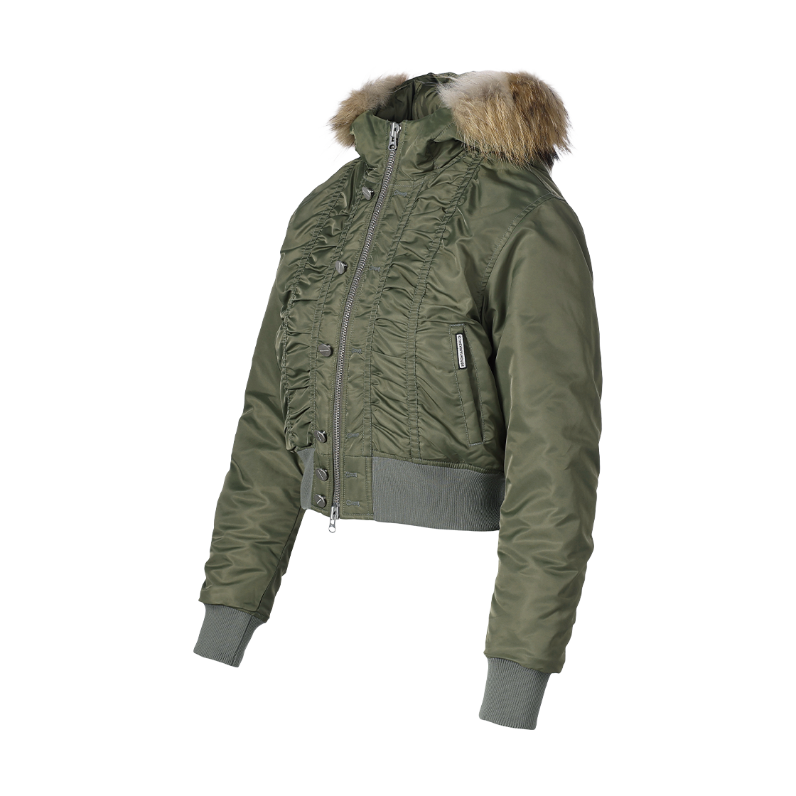 더바이닐하우스 퍼 후디드 MA-1 자켓 카키(Thevinylhouse Fur Hooded MA-1 Jacket Khaki) - 6