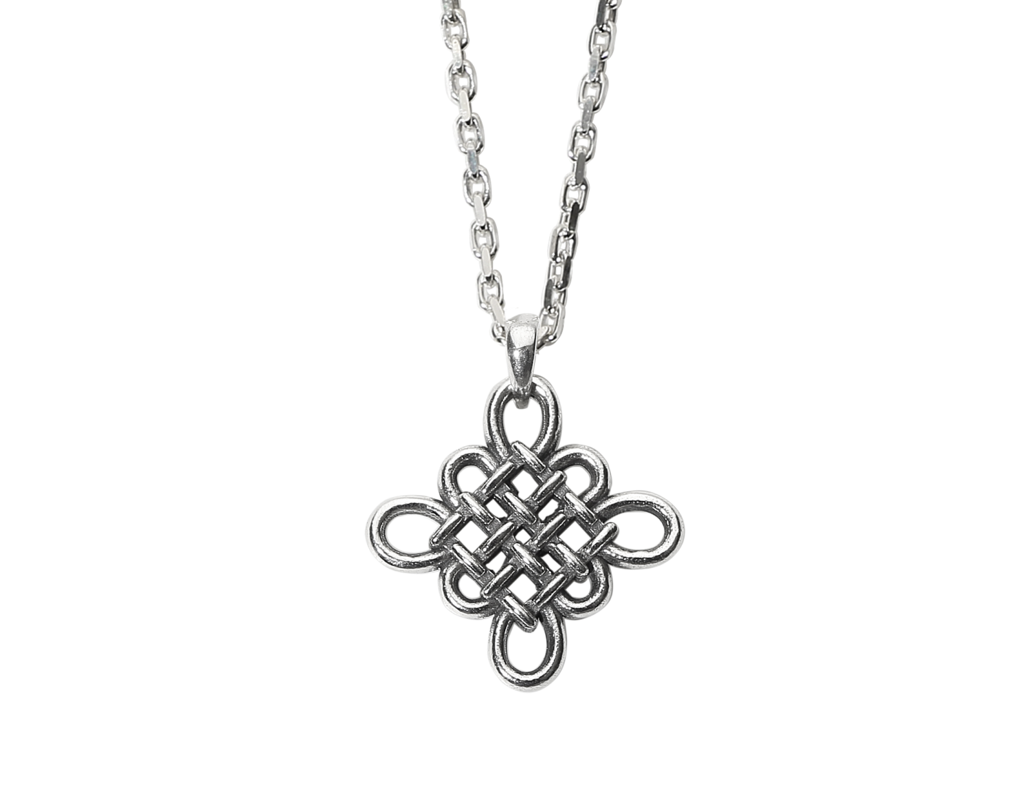 gyeol-3,silver HanO Gyeol - 3 Chrysanthemum Knot Simple Ncecklace Big