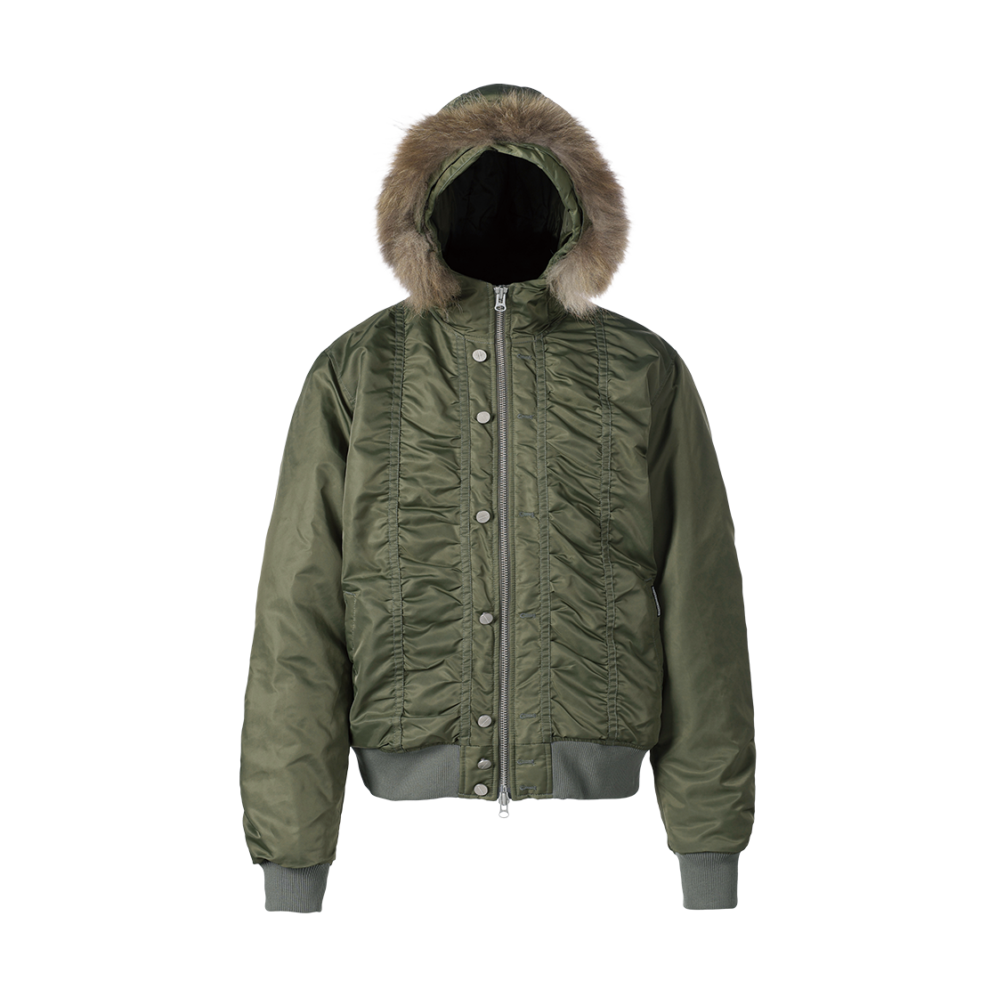VH2FWUB931AKH Thevinylhouse Fur Hooded MA-1 Jacket Khaki