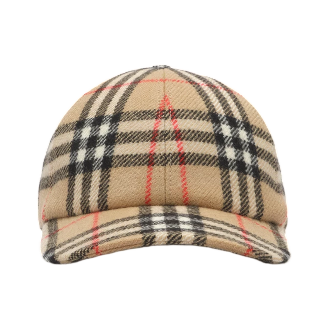 8135148 Burberry Check Wool Baseball Cap Archive Beige