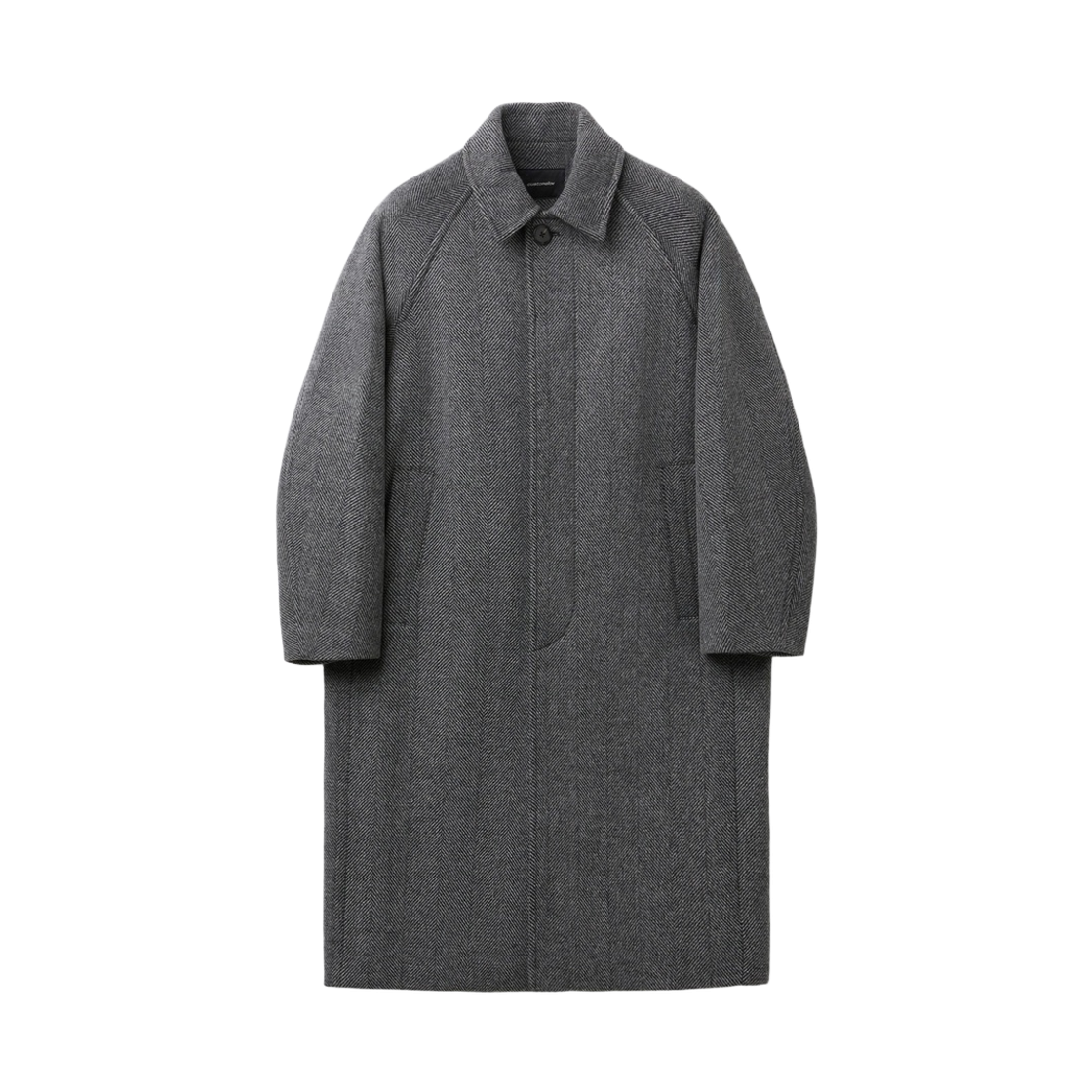 CWCAW26613GYX Customellow Herringbone Oversized Balmacaan Coat Gray
