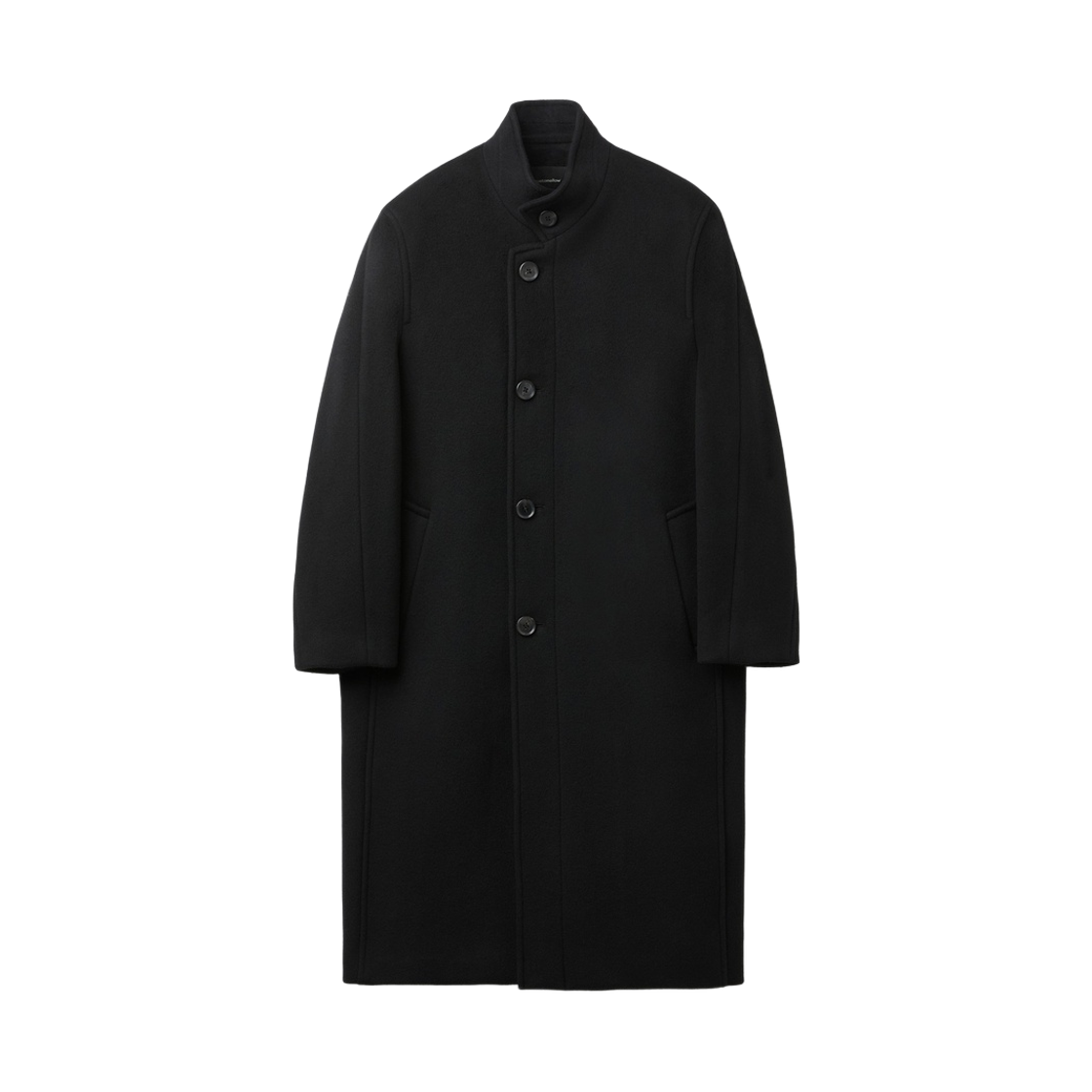 CWCAW26812BKX Customellow Wool High-Neck Coat Black