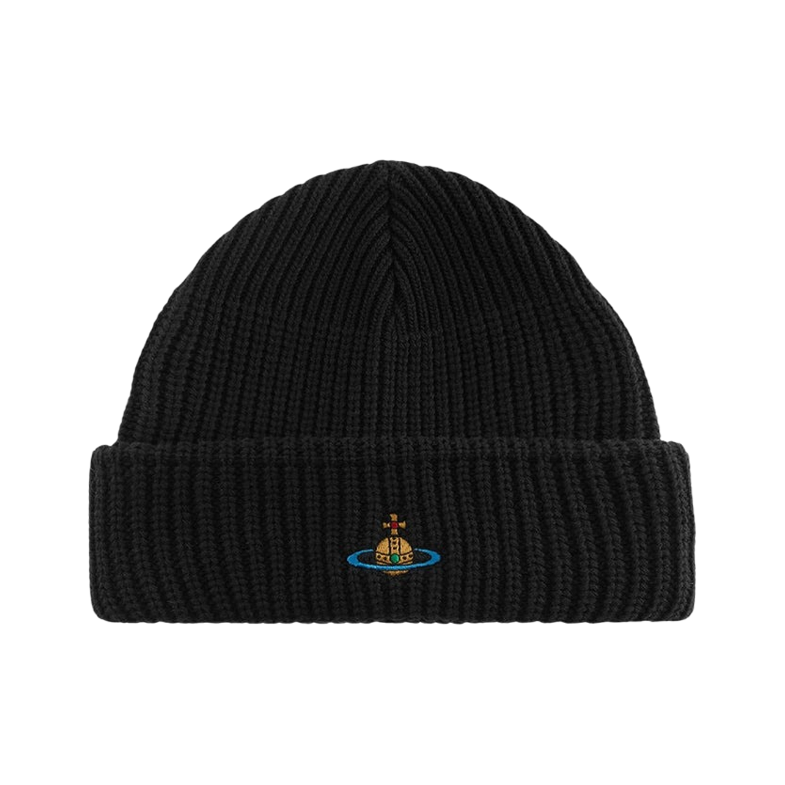 8102000A-K008F-N401 Vivienne Westwood Logo Embroidered Sporty Beanie Black