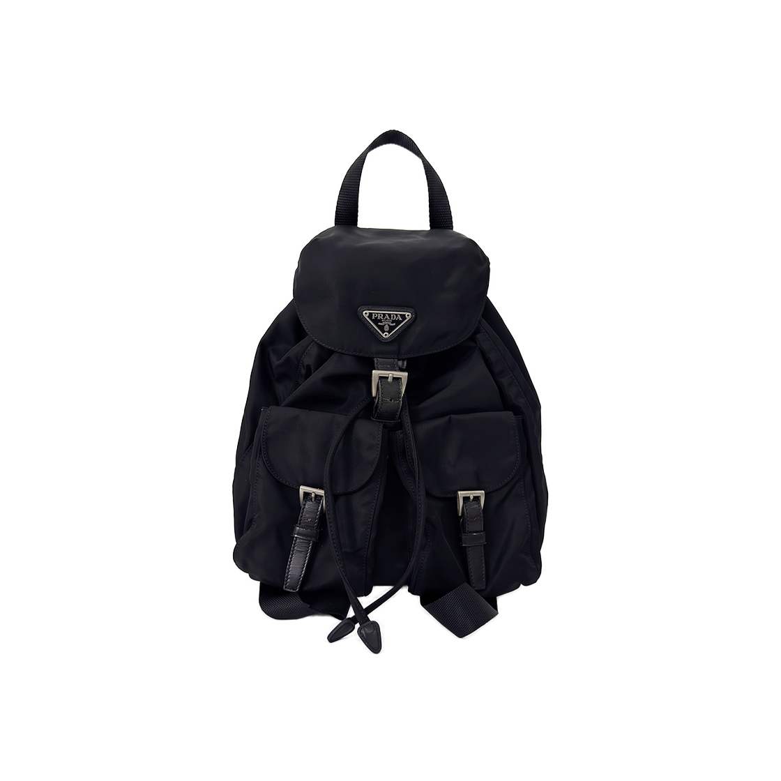 프라다 리나일론 삼각로고 테수토 투포켓 백팩(Prada Nylon Triangle Logo Tessuto Two Pocket Backpack)