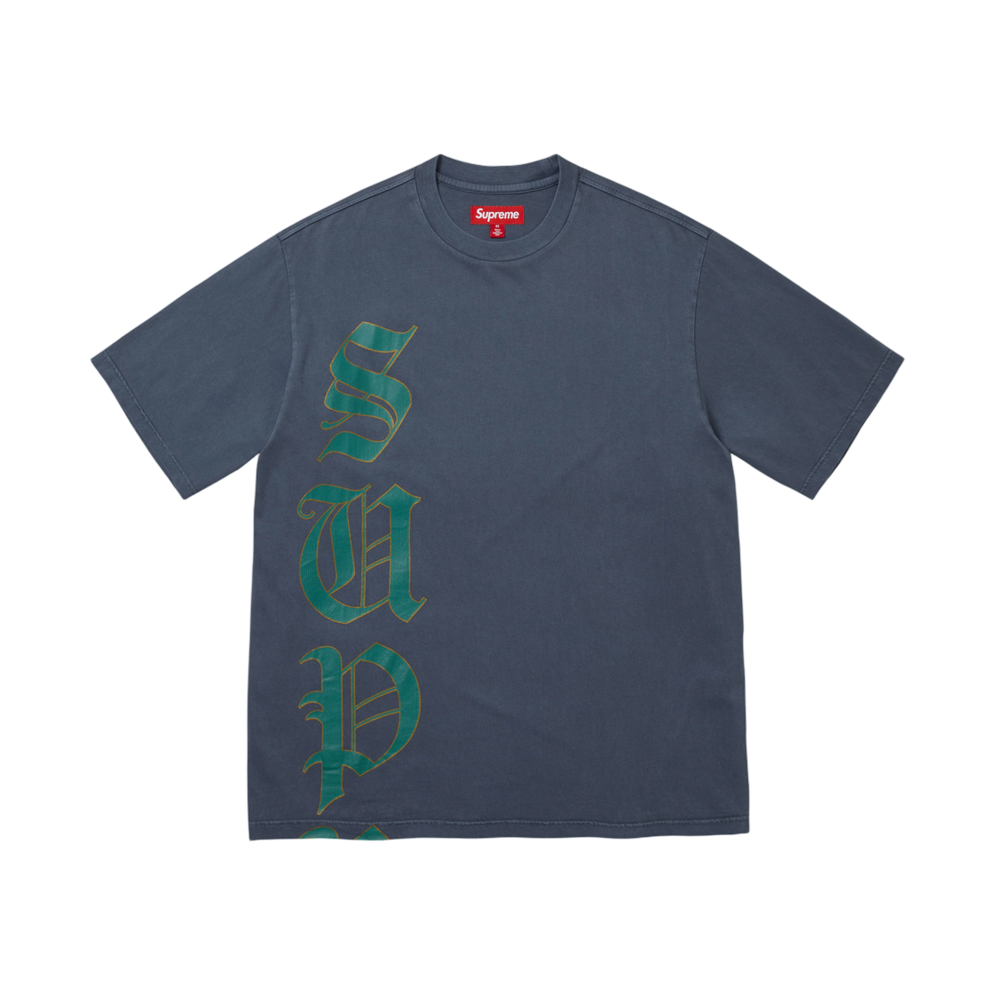 - Supreme Cracked Vertical S/S Top Navy - 26FW