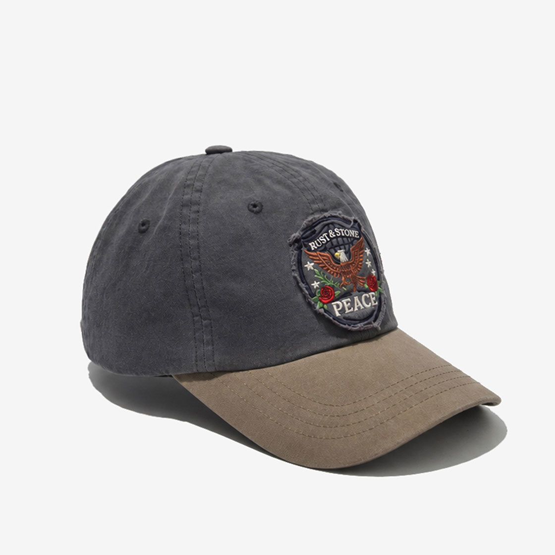 러스트앤스톤 피스 이글 엠블럼 볼캡 블랙/브라운(Rust And Stone Peace Eagle Emblem Ball Cap Black/Brown) - 3