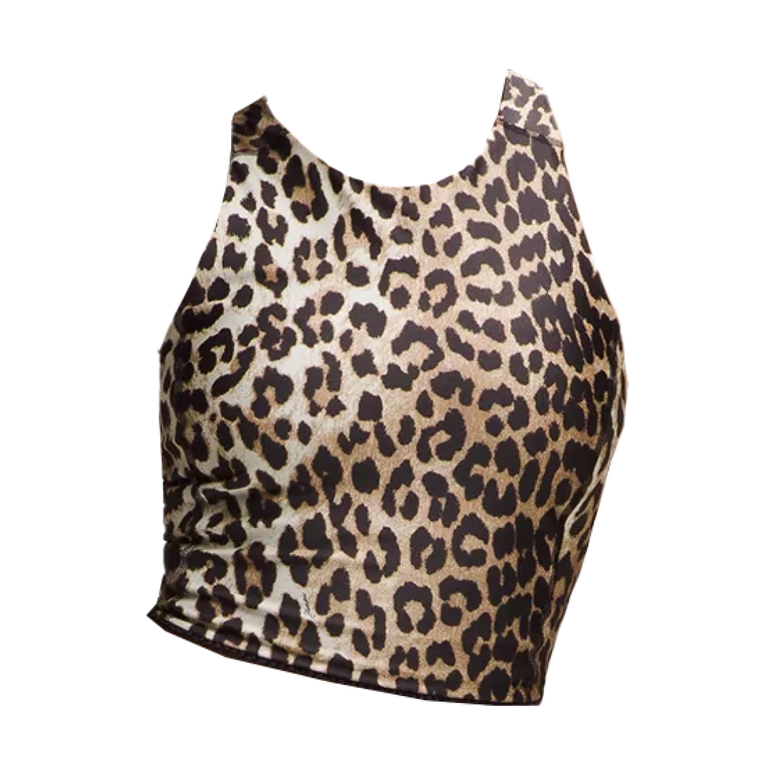 (W) 룰루레몬 x 가니 러플 트림 크롭 탱크탑 레오파드 멀티((W) Lululemon x Ganni Ruffle Trim Crop Tank Top Leopard Multi)