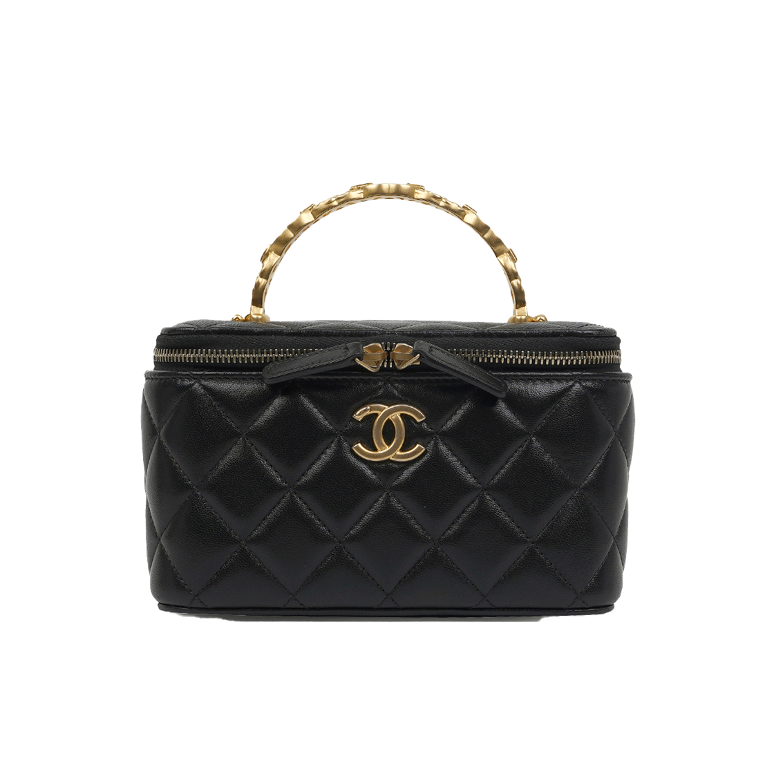 ITVEU4ROR537 Chanel Gold Top Handle Cosmetic Case