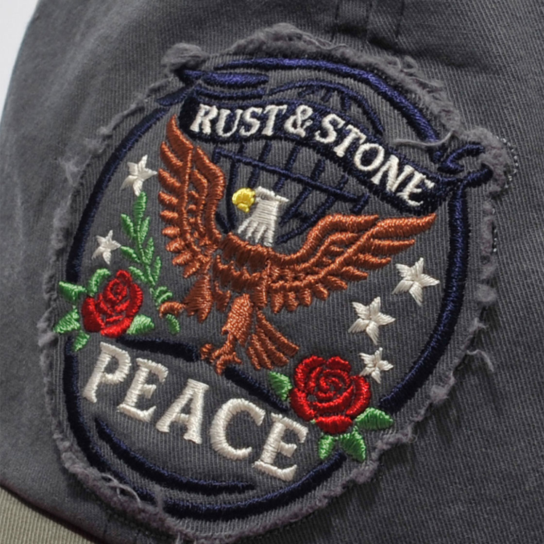 러스트앤스톤 피스 이글 엠블럼 볼캡 블랙/카키(Rust And Stone Peace Eagle Emblem Ball Cap Black/Khaki) - 5