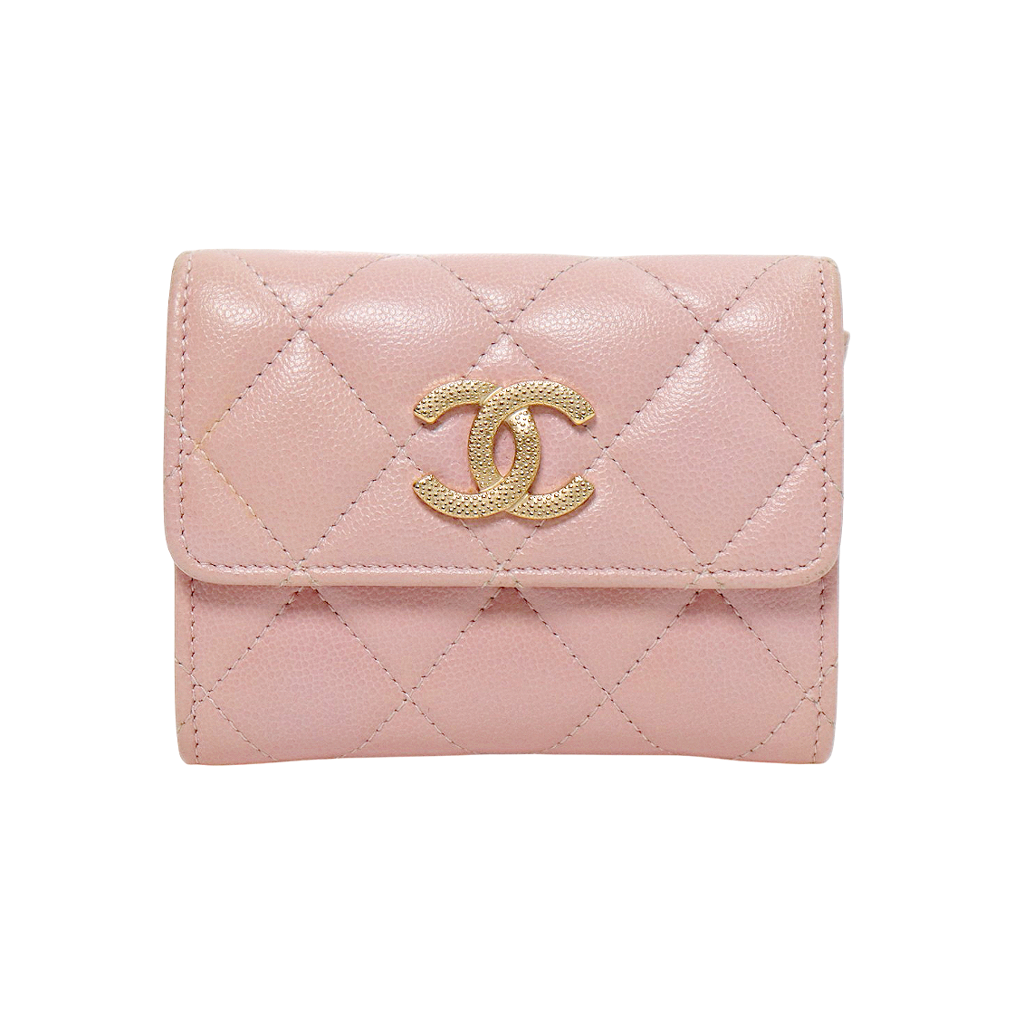 ITORF7R327L6 Chanel Pink Caviar Card Holder Wallet