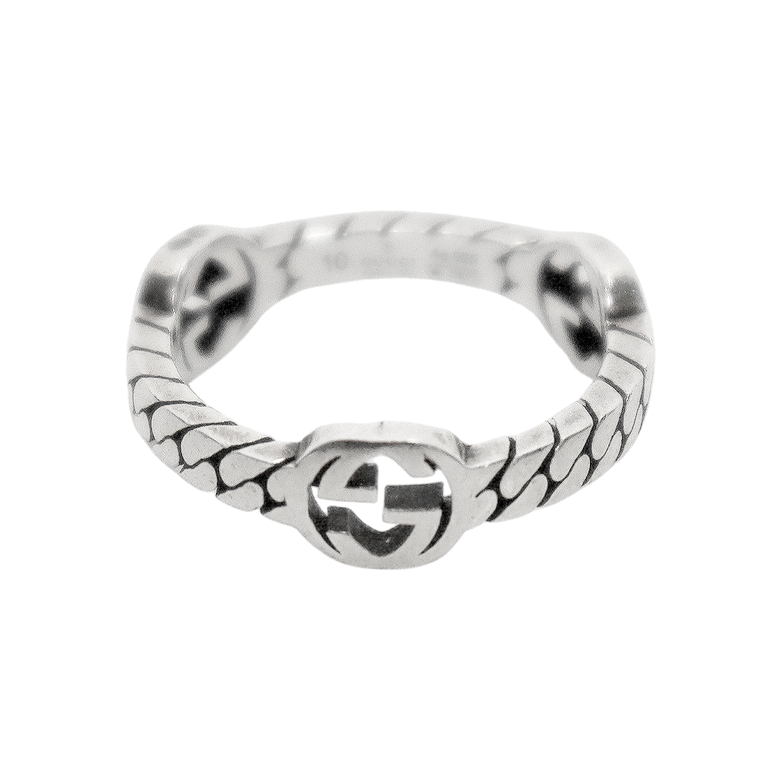 IT2LWSP8L4NI Gucci Interlocking G Silver Ring