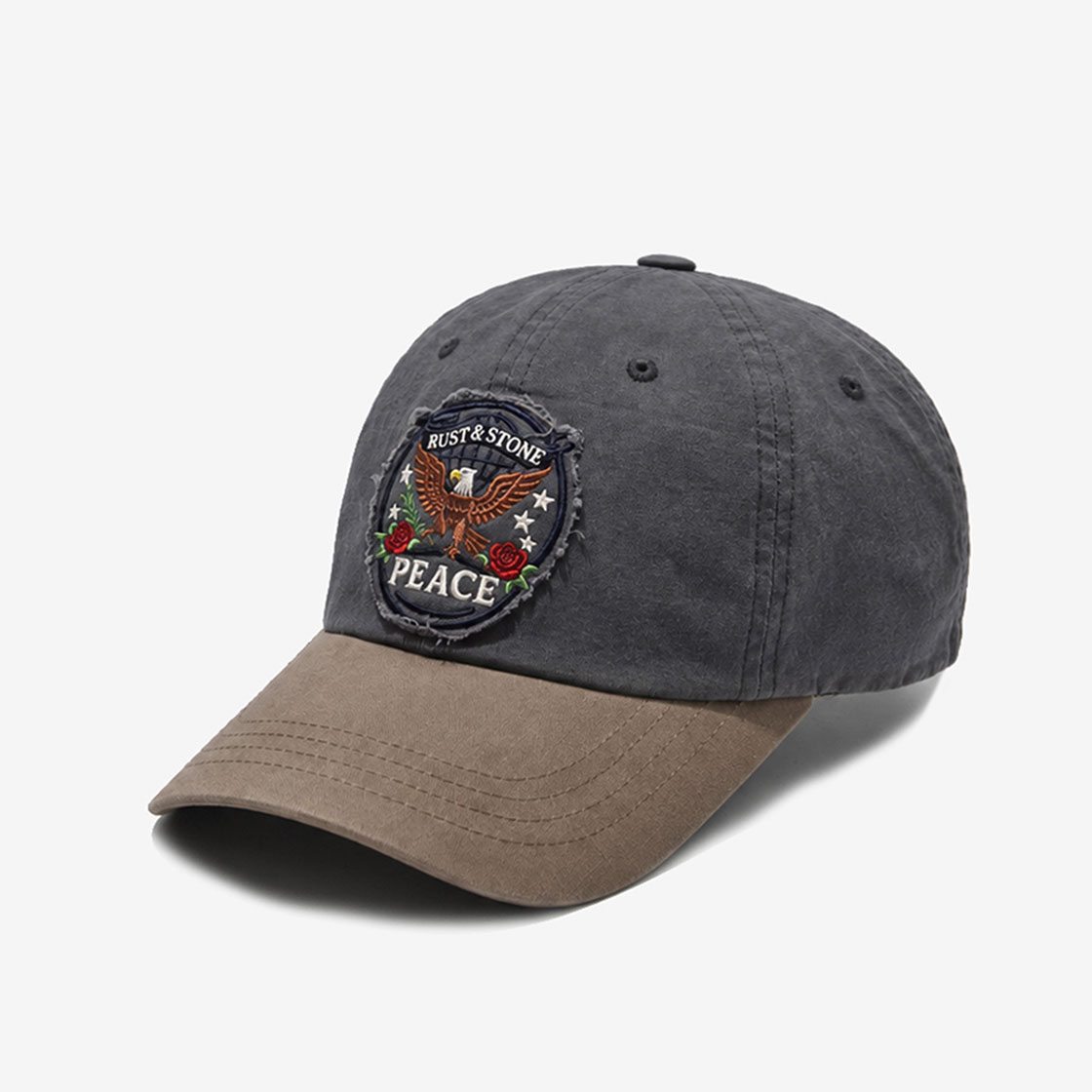러스트앤스톤 피스 이글 엠블럼 볼캡 블랙/브라운(Rust And Stone Peace Eagle Emblem Ball Cap Black/Brown) - 2