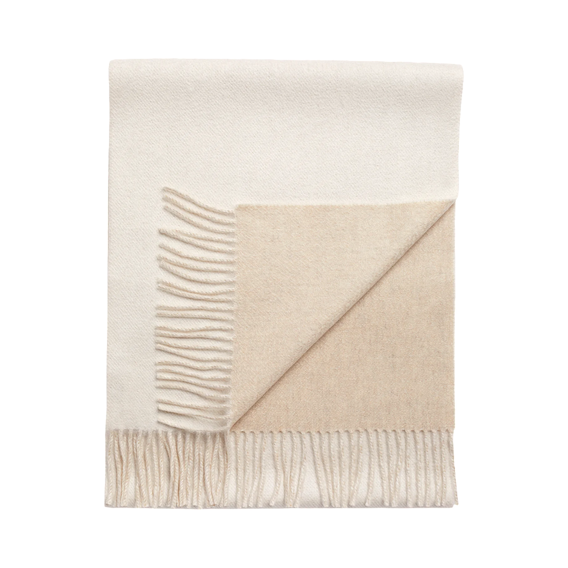 에릭봉파르 오리진스 투톤 캐시미어 머플러 어텀 화이트 오트 베이지(Eric Bompard Origines Two-Tone Scarf Cashmere Autumn White/Oat Beige)