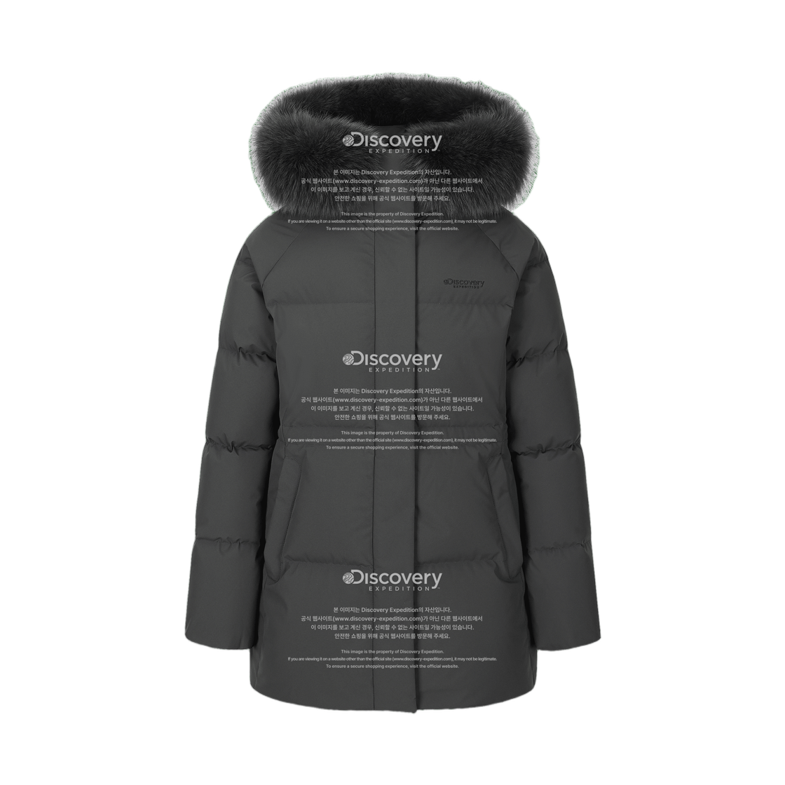 (W) 디스커버리 익스페디션 켈리 구스다운 미드패딩 다크 그레이((W) Discovery Expedition Kelly Goose Down Mid Puffer Jacket Dark Gray)