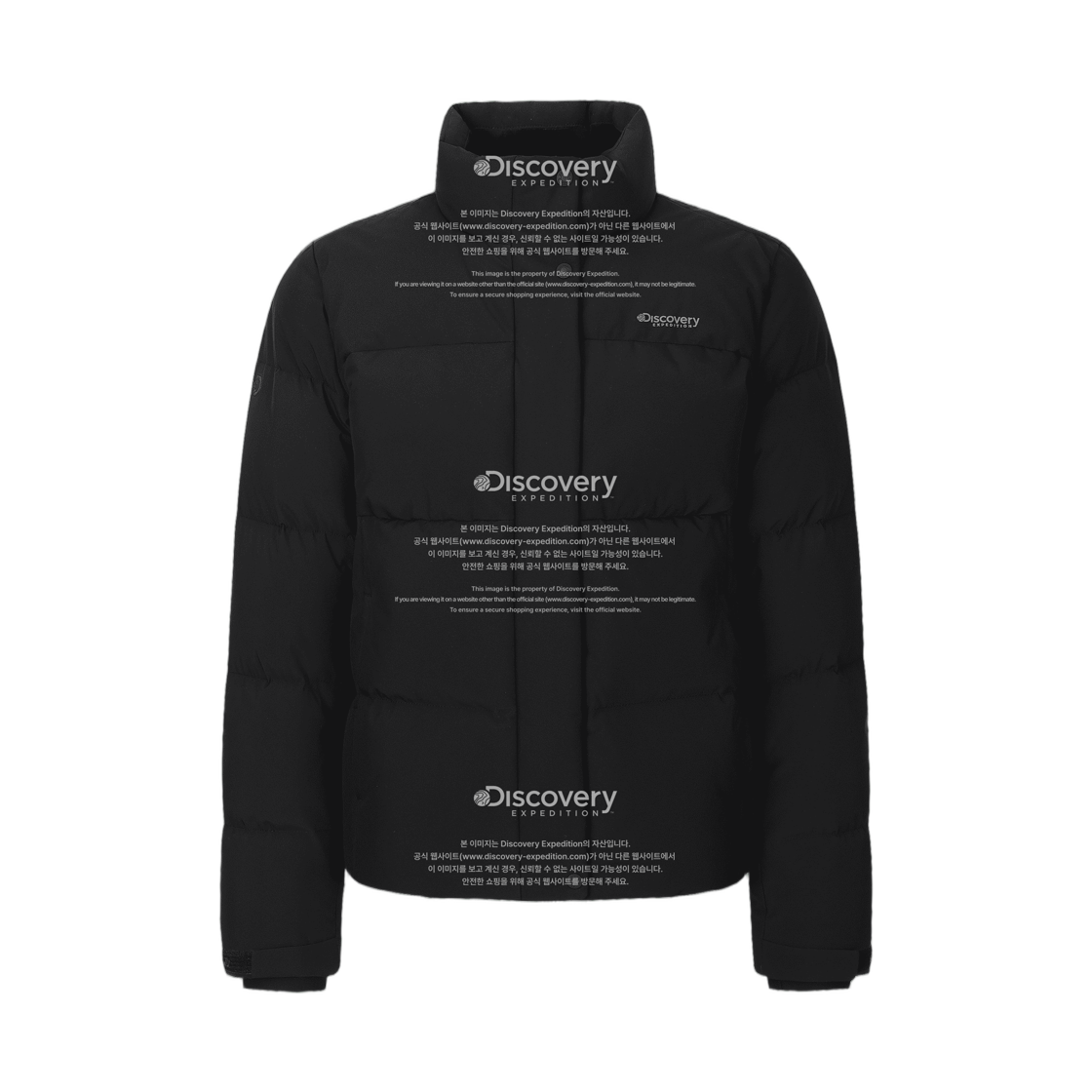 (W) 디스커버리 익스페디션 레스터G 하이넥 구스다운 숏패딩 블랙((W) Discovery Expedition Leicester G High Neck Goose Down Short Puffer Jacket Black)