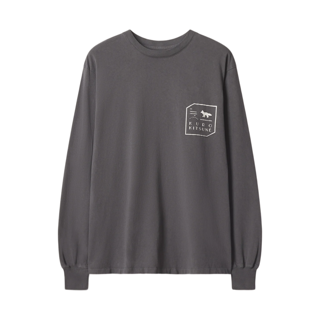 990019-0519 Maison Kitsune x Kuro Faded Black Long Sleeve T-Shirt Black Faded