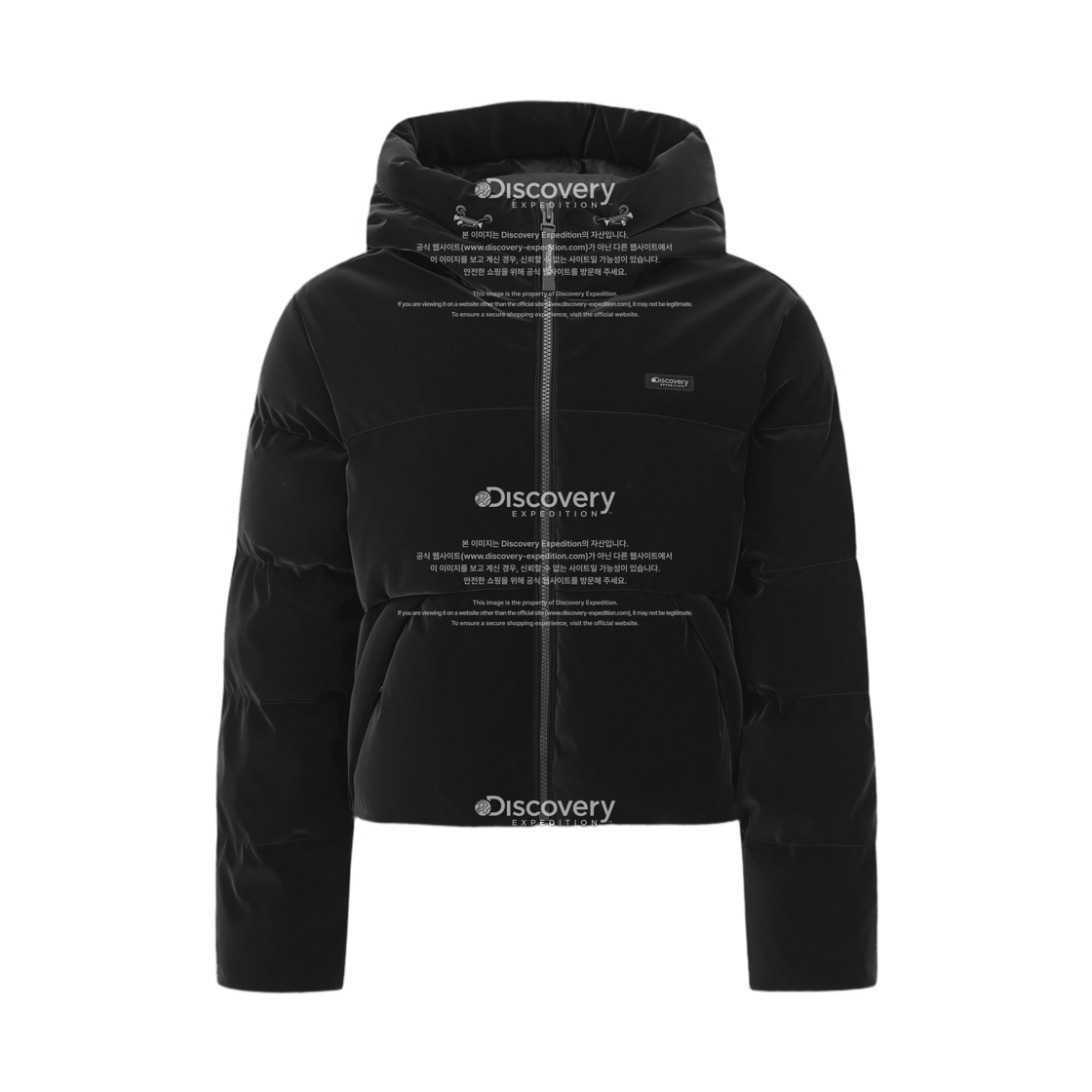 (W) 디스커버리 익스페디션 뉴올리아 에어벨로 다운 숏패딩 블랙((W) Discovery Expedition New Olia Air Vello Down Short Puffer Jacket Black)