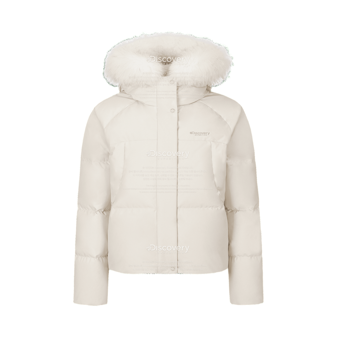 (W) 디스커버리 익스페디션 켈리 구스다운 숏패딩 아이보리((W) Discovery Expedition Kelly Goose Down Short Puffer Jacket Ivory)