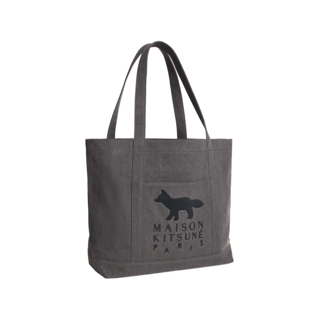 메종 키츠네 프로파일 폭스 라지 토트 워시드 블랙(Maison Kitsune Profile Fox Large Tote Washed Black) - 2