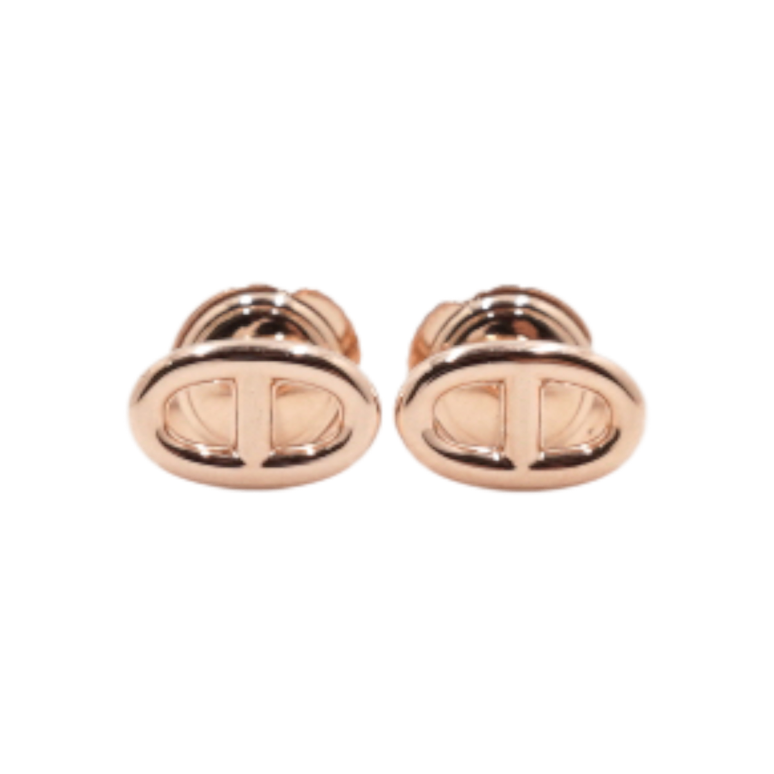 ITKLKFSCAL7J Hermes 18K Rose Gold Chaine dAncre Blue Stone Earrings