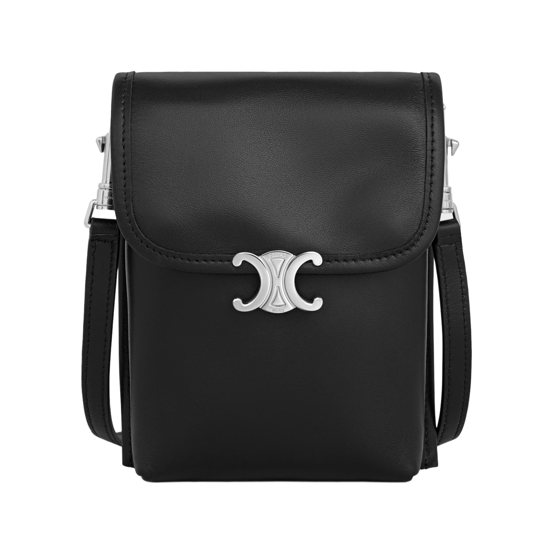 L105A3M62-38SI Celine Little Crossbody Bag in Smooth Lambskin Black