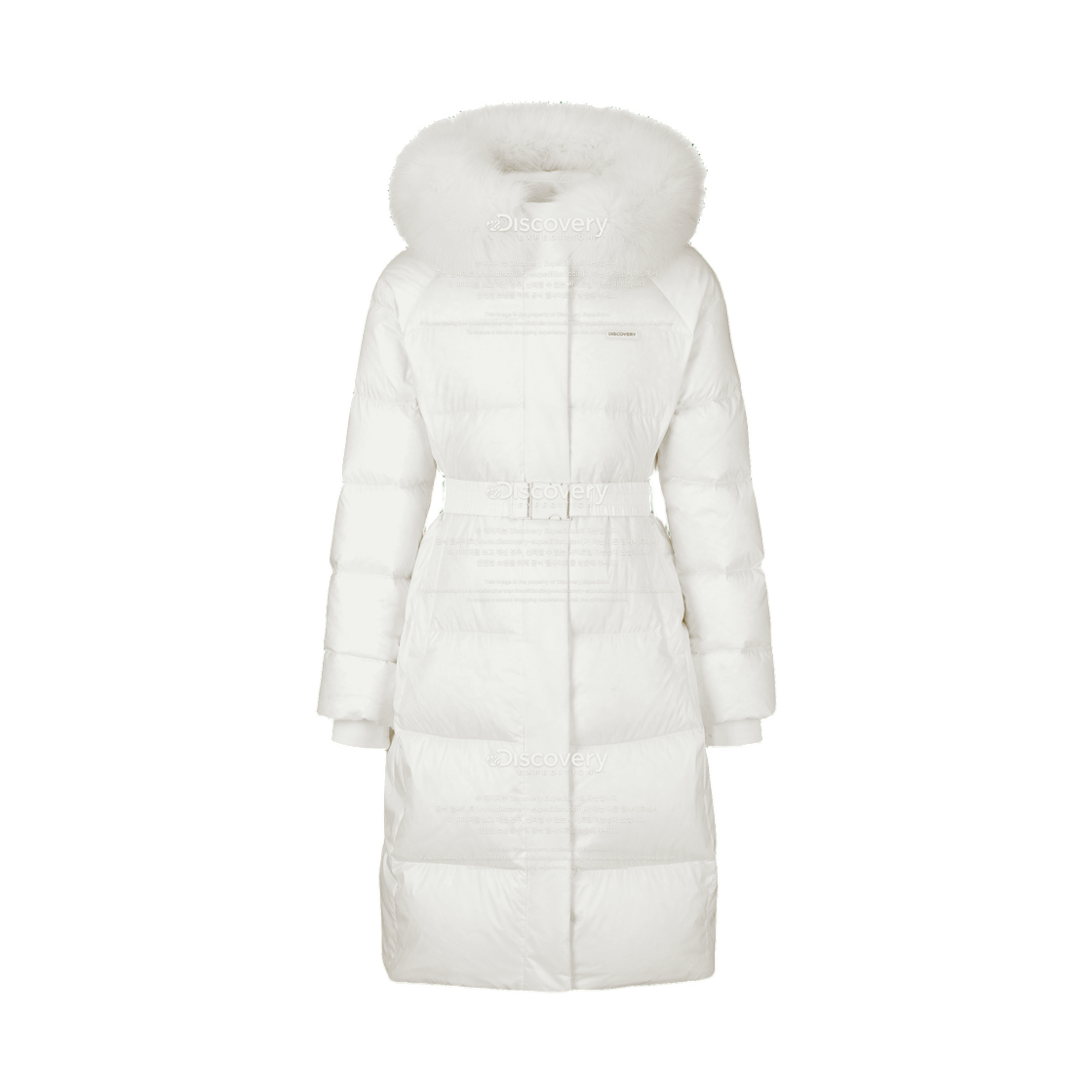 DWDJ9A166-CRS (W) Discovery Expedition Kelly Glossy Goose Down Long Puffer Jacket White
