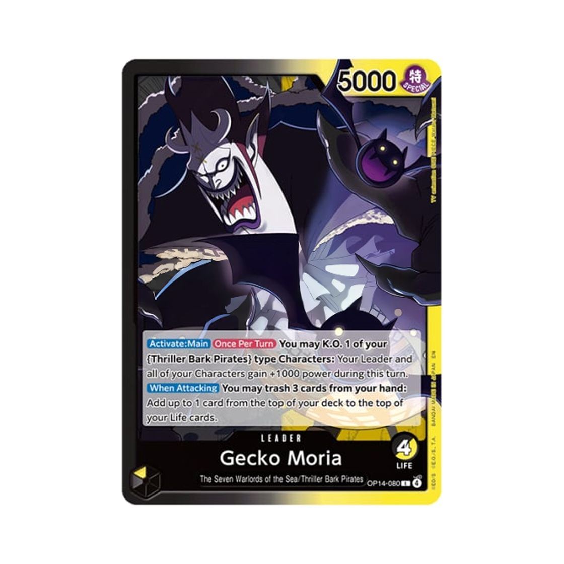 OP14-080-L One Piece TCG Gecko Moria L OP14-080 Booster Pack The Azure Sea's Seven (English Ver.)