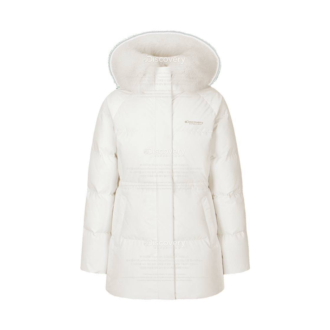 DWDJ98066-CRS (W) Discovery Expedition Kelly Goose Down Mid Puffer Jacket White