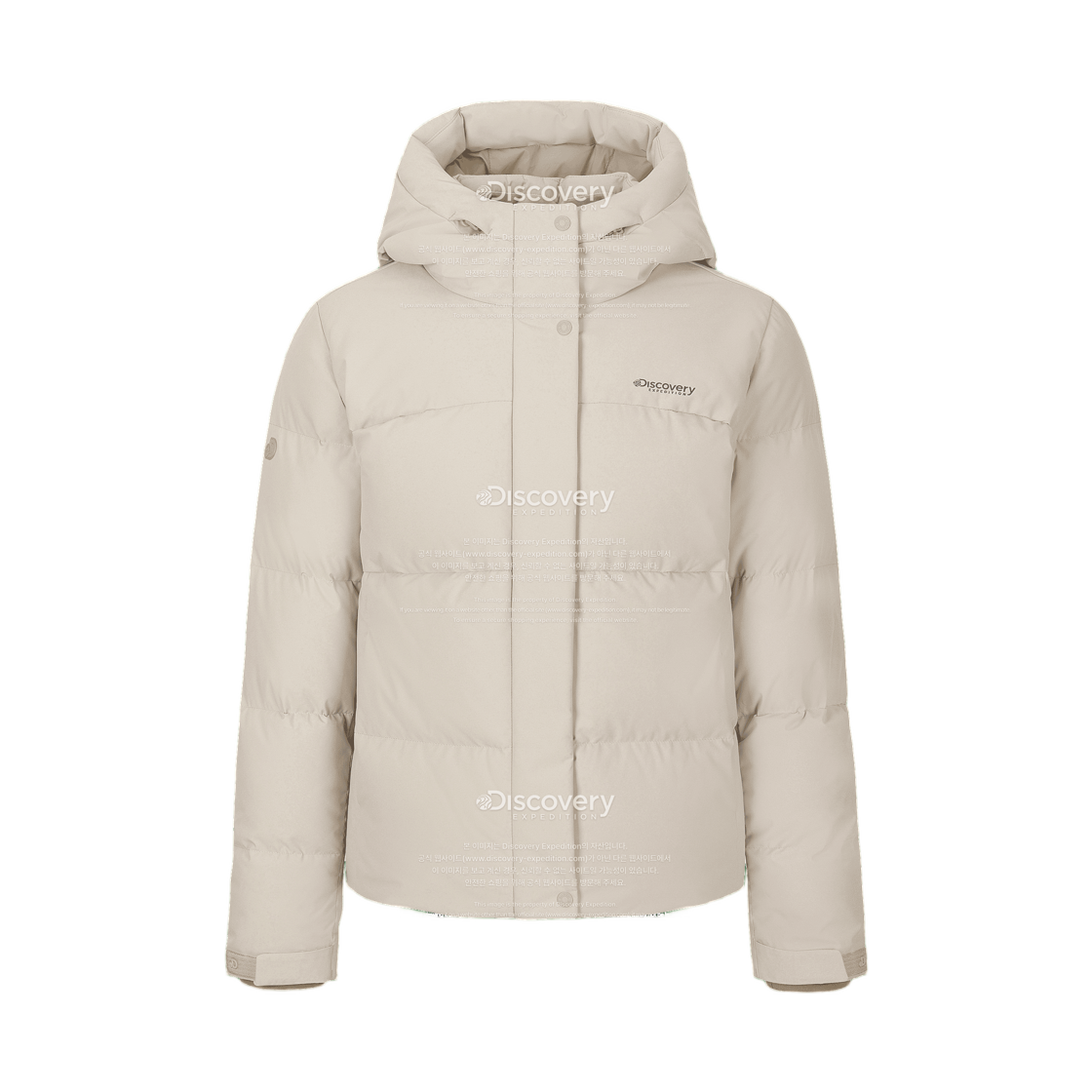 (W) 디스커버리 익스페디션 레스터G 구스다운 숏패딩 베이지((W) Discovery Expedition Leicester G Goose Down Short Puffer Jacket Beige)