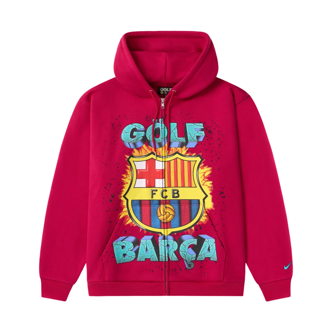 골프왕 FCB 퀘이크 집업 후드 레드(Golfwang FCB Quake Zip-Up Hoodie Red)