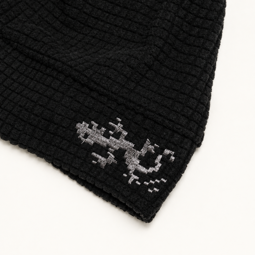 토우토우아카이브 픽셀 겍코 와플 비니 블랙(TOWTOW.ARCHIVE Pixel Gecko Waffle Beanie Black) - 2