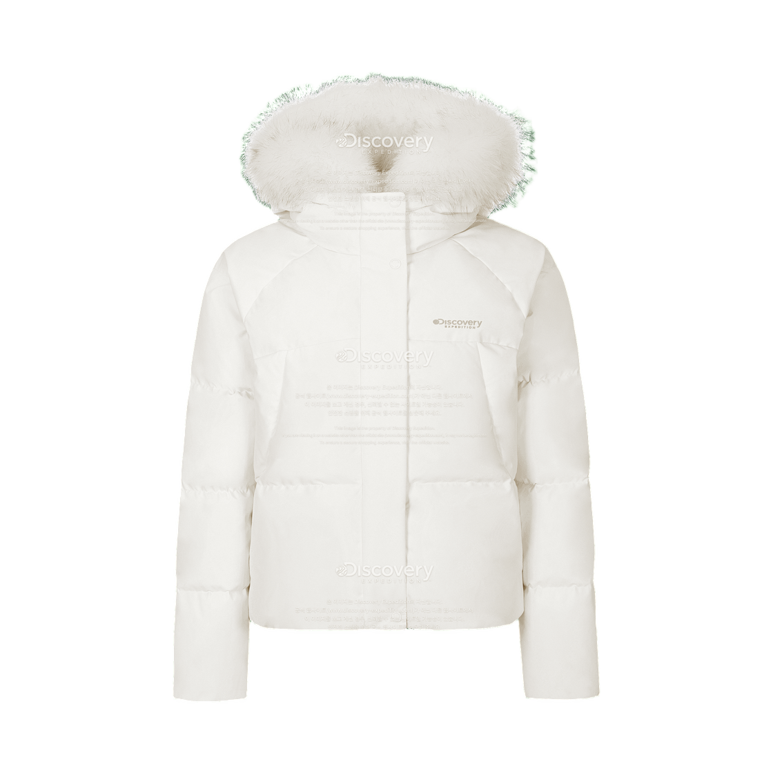 DWDJ99066-CRS (W) Discovery Expedition Kelly Goose Down Short Puffer Jacket White