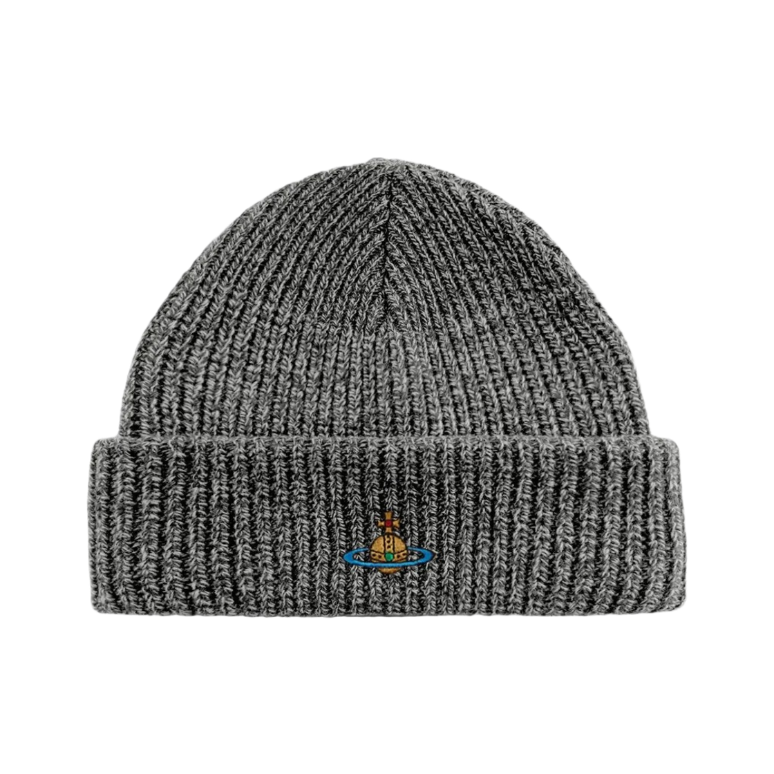 8102000A-K008F-P401 Vivienne Westwood Logo Embroidered Sporty Beanie Grey