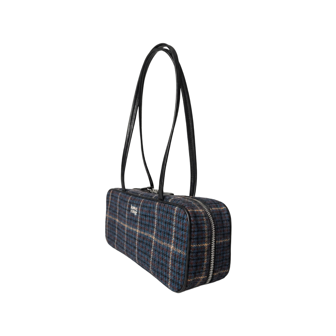 꼬모드빈티지 로완 울 체크 스퀘어 숄더백 네이비(Kommod Vintage Rowan Wool Check Square Shoulder Bag Navy) - 2