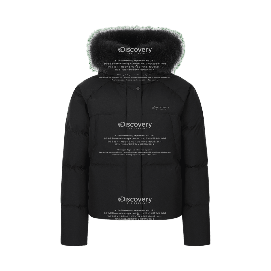 (W) 디스커버리 익스페디션 켈리 구스다운 숏패딩 블랙((W) Discovery Expedition Kelly Goose Down Short Puffer Jacket Black) - 1